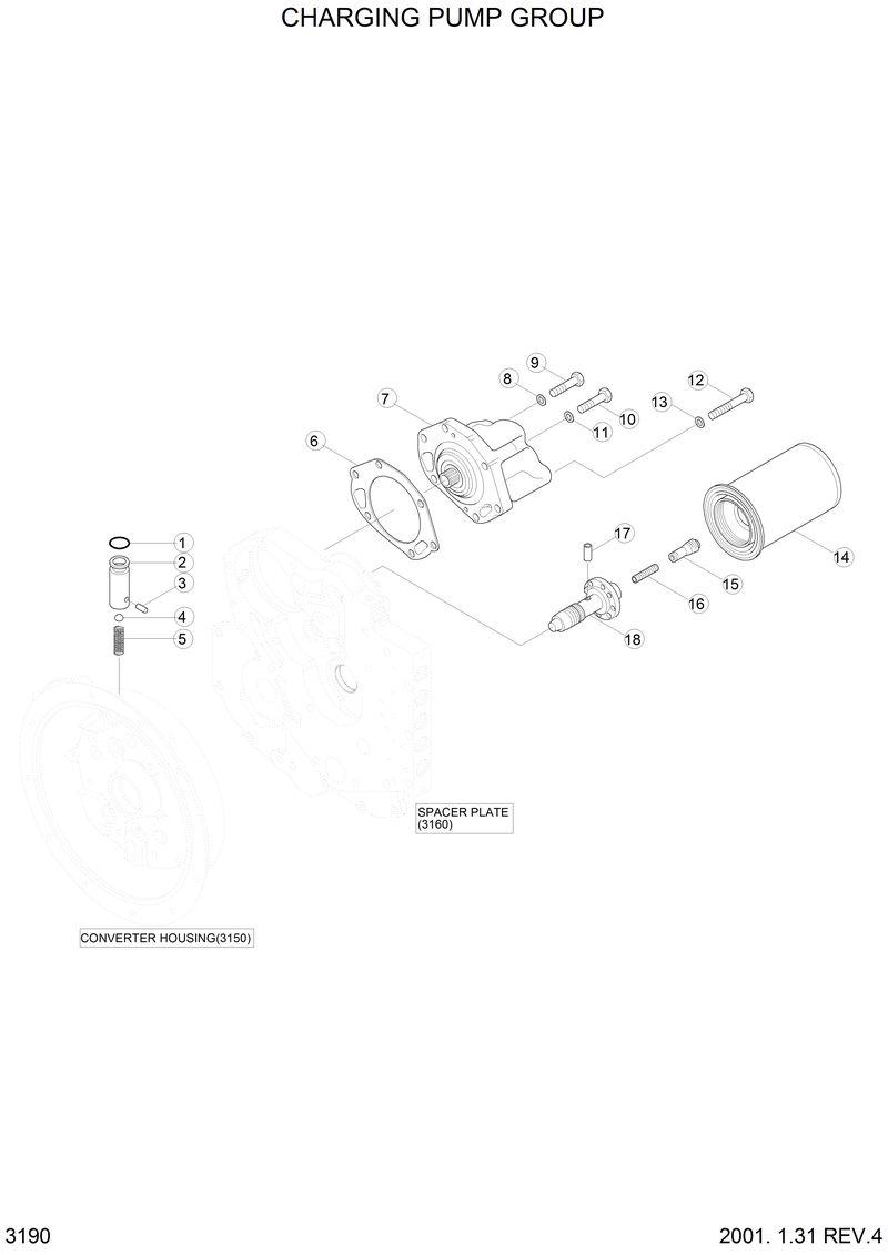 Схема запчастей Hyundai H70 - CHARGING PUMP GROUP 