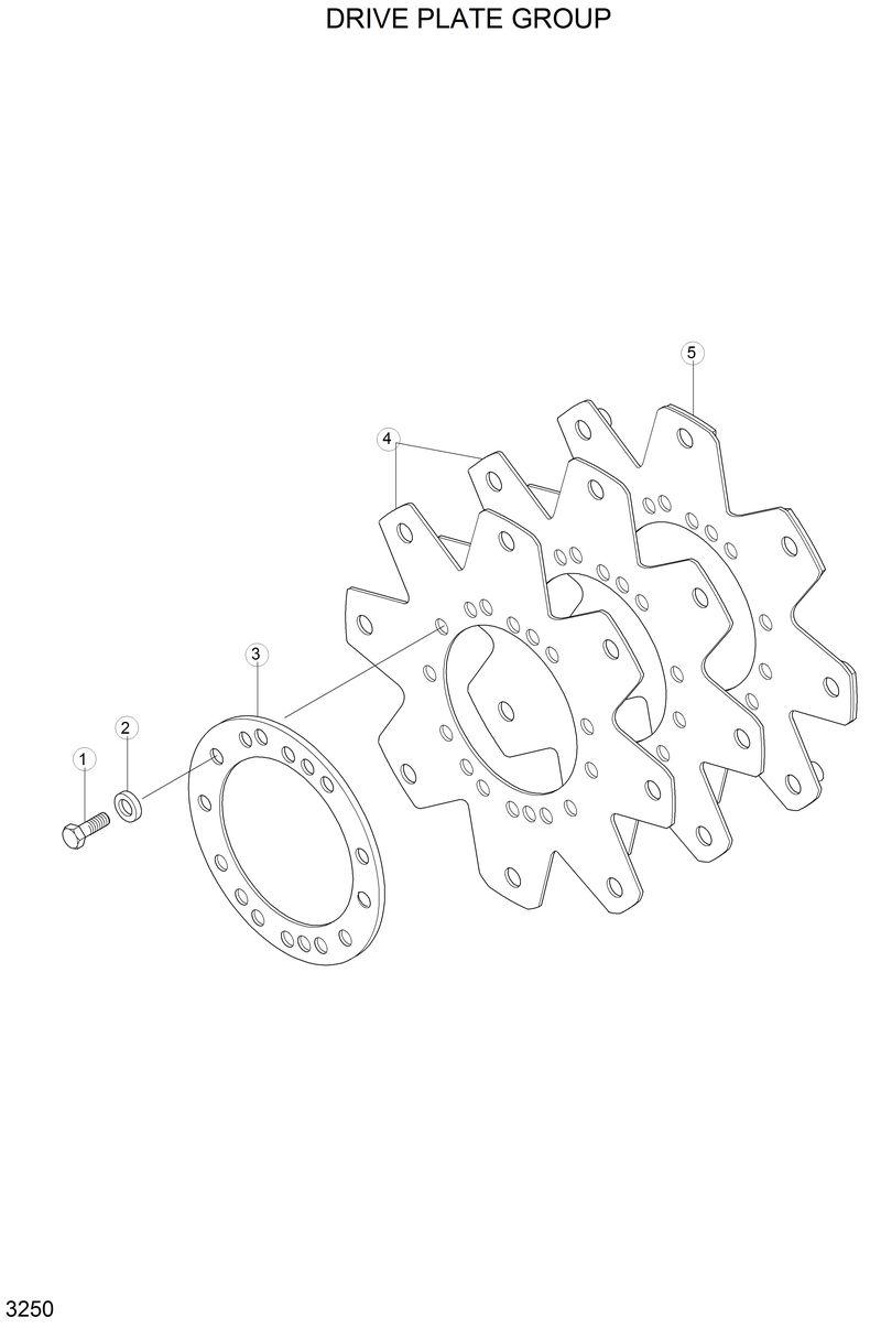 Схема запчастей Hyundai H70 - DRIVE PLATE GROUP 