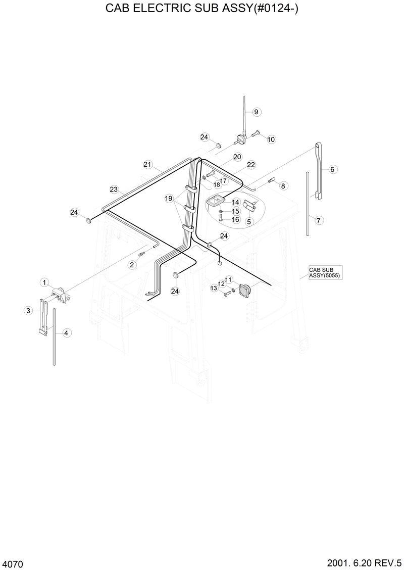 Схема запчастей Hyundai H70 - CAB ELECTRIC SUB ASSY(#0124-) 