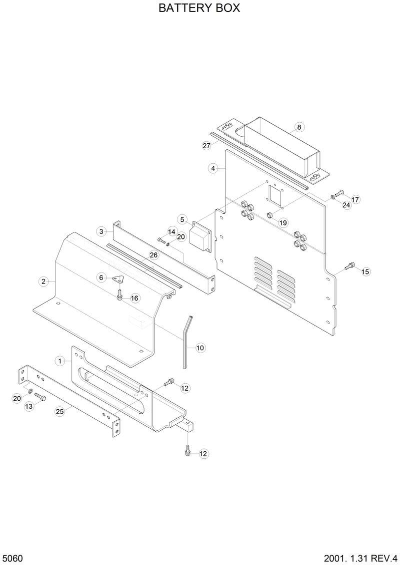 Схема запчастей Hyundai H70 - BATTERY BOX 