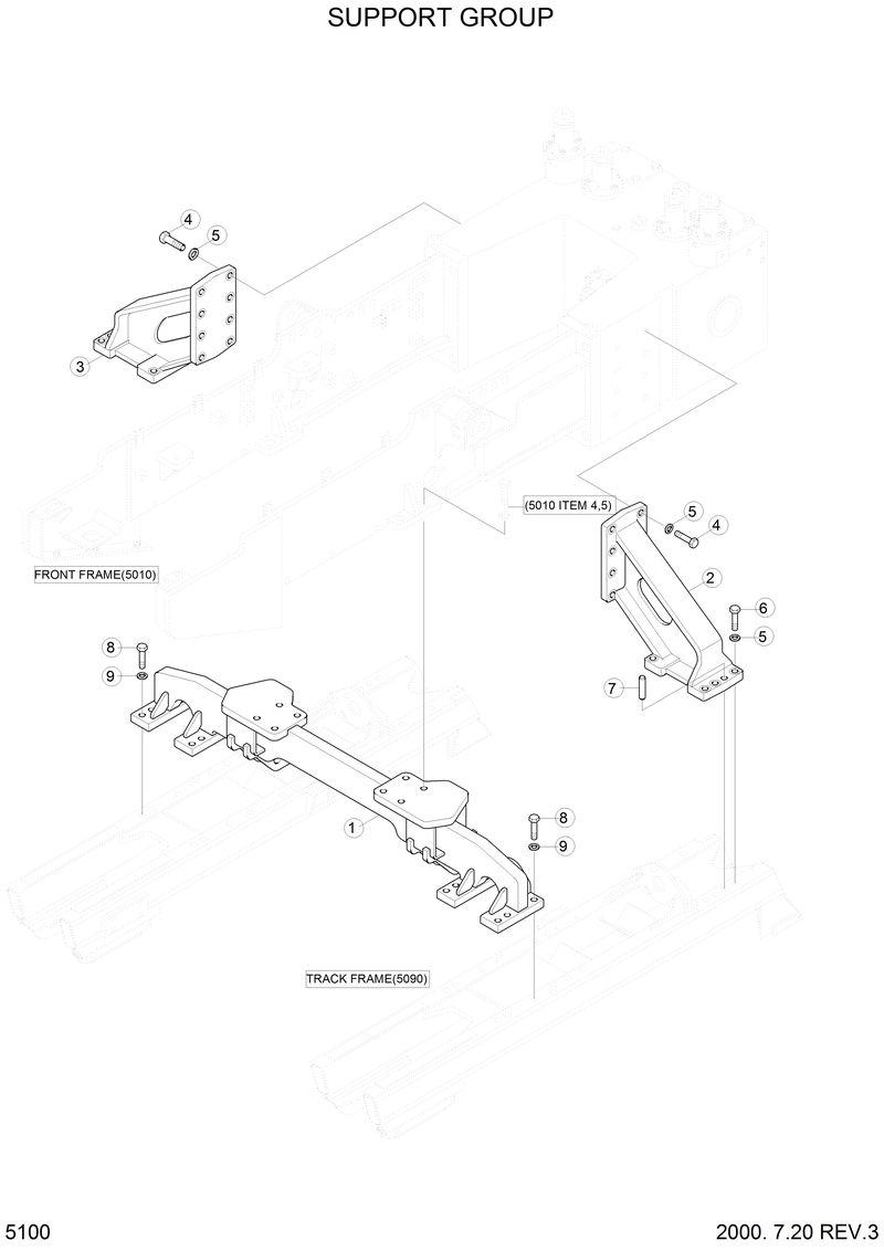 Схема запчастей Hyundai H70 - SUPPORT GROUP 