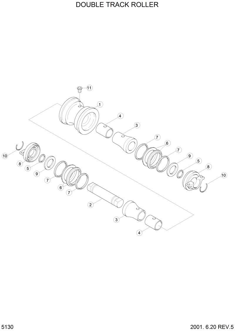 Схема запчастей Hyundai H70 - DOUBLE TRACK ROLLER 