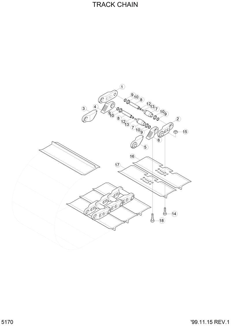 Схема запчастей Hyundai H70 - TRACK CHAIN 