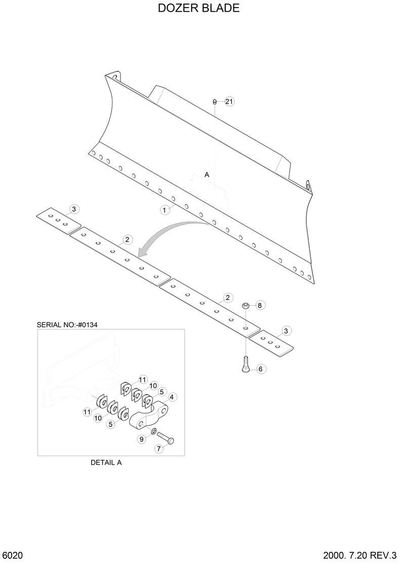 Схема запчастей Hyundai H70 - DOZER BLADE 