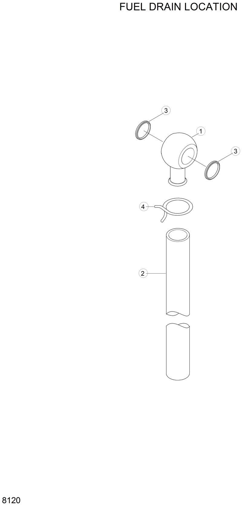 Схема запчастей Hyundai H70 - FUEL DRAIN LOCATION 