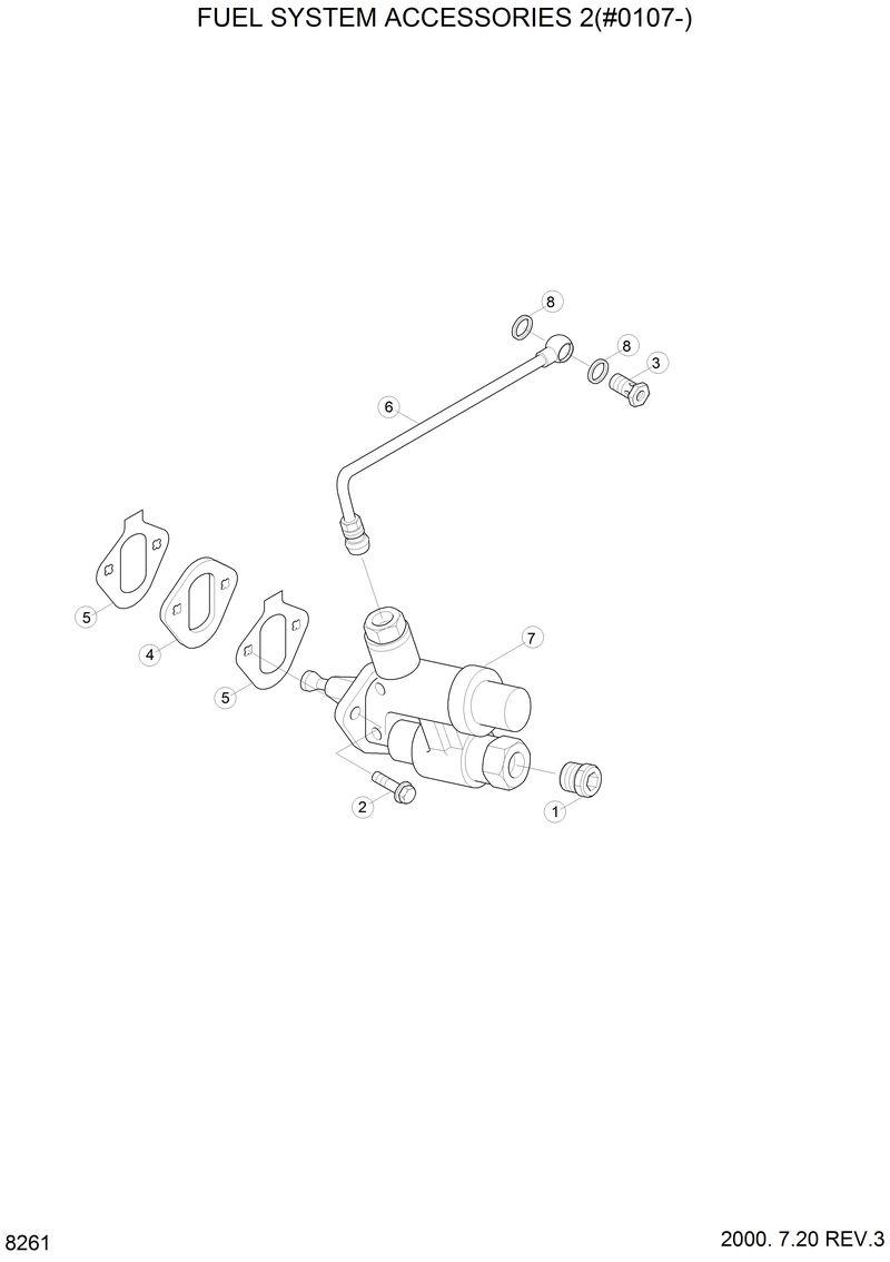 Схема запчастей Hyundai H70 - FUEL SYSTEM ACCESSORIES 2(#0107-) 