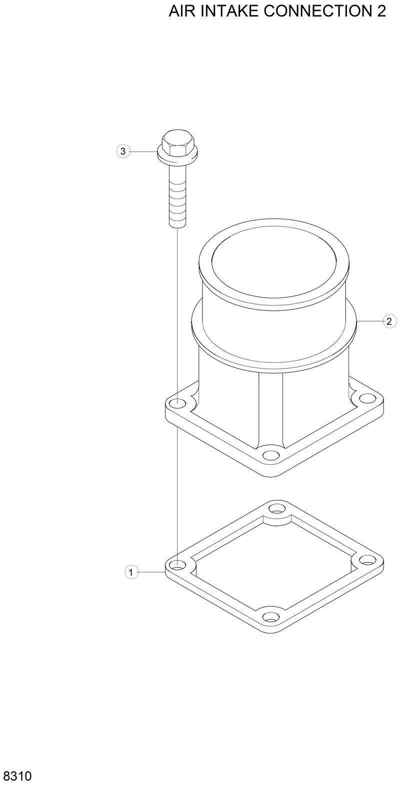 Схема запчастей Hyundai H70 - AIR INTAKE CONNECTION 2 