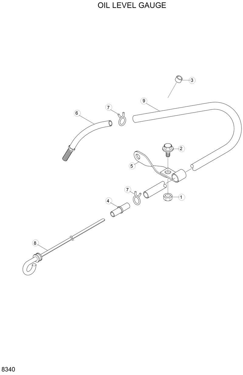 Схема запчастей Hyundai H70 - OIL LEVEL GAUGE 