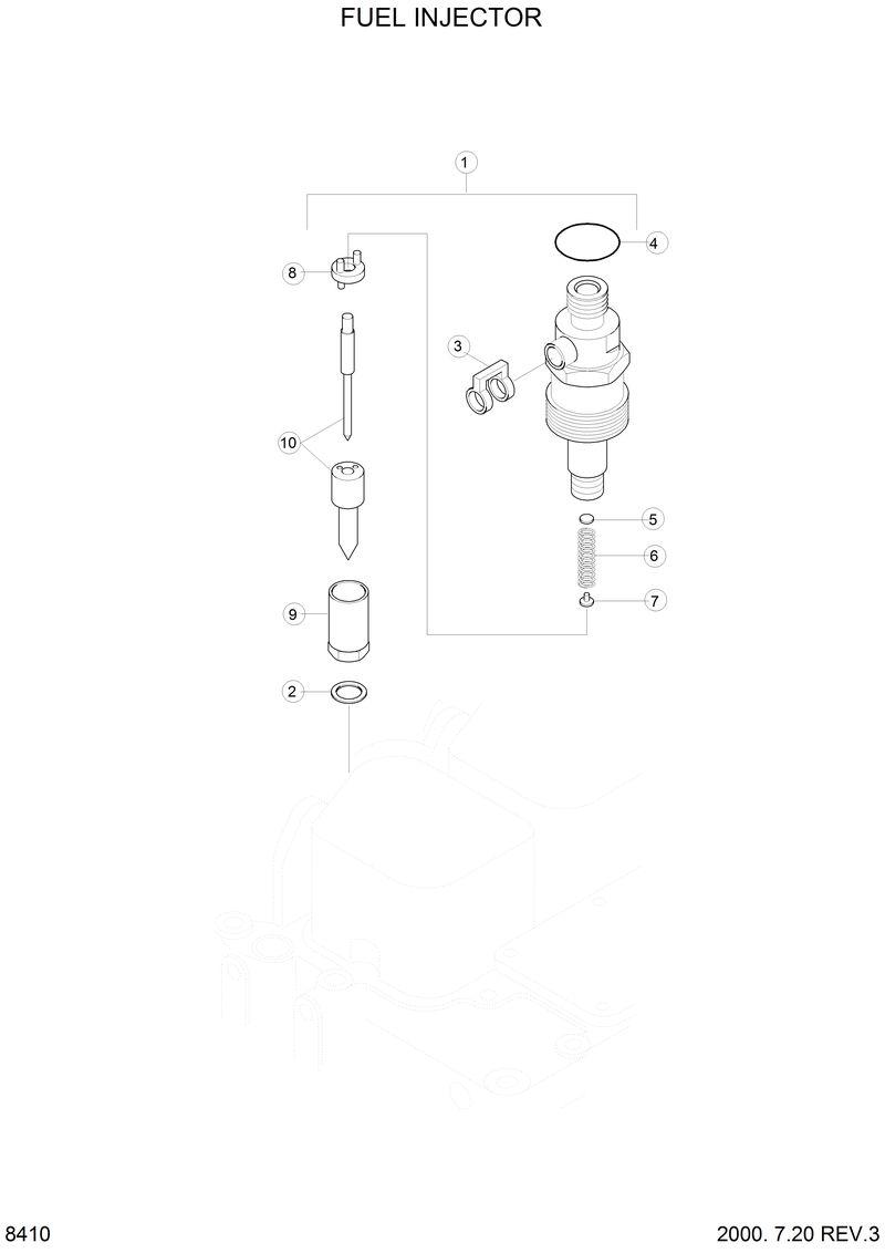 Схема запчастей Hyundai H70 - FUEL INJECTOR 