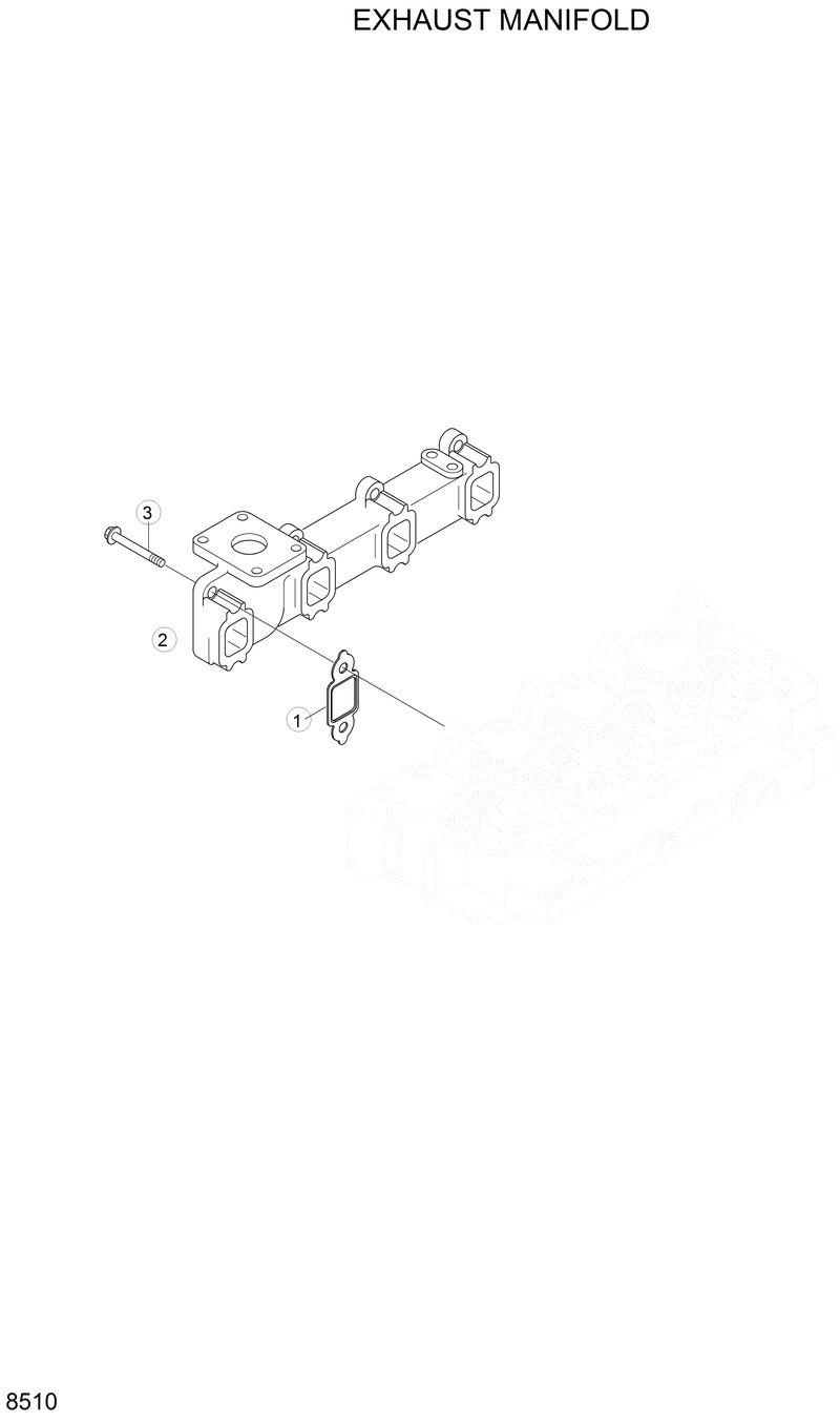 Схема запчастей Hyundai H70 - EXHAUST MANIFOLD 