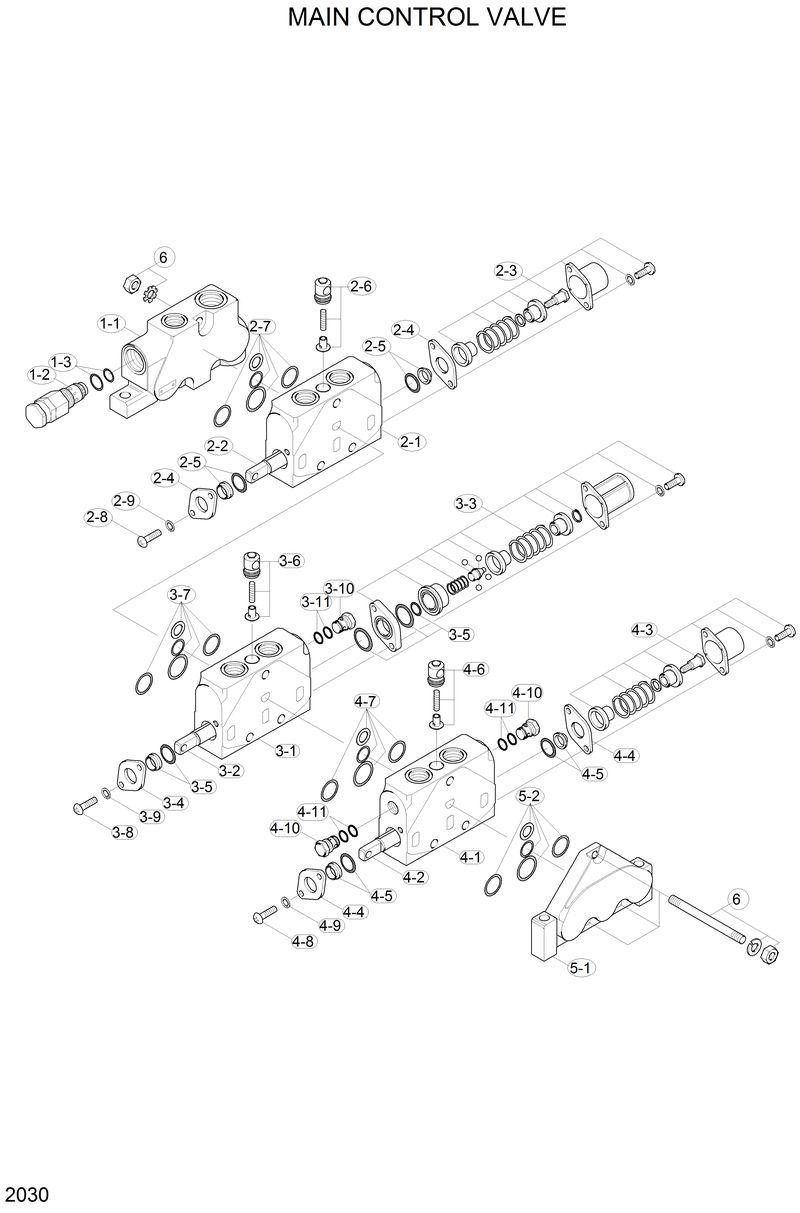 Схема запчастей Hyundai H80 - MAIN CONTROL VALVE 