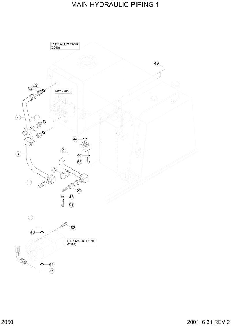 Схема запчастей Hyundai H80 - MAIN HYDRAULIC PIPING 1 