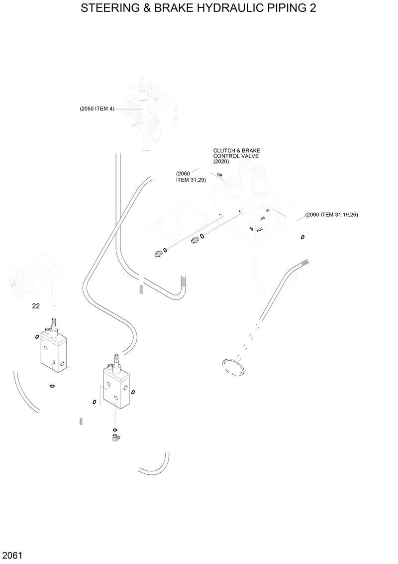 Схема запчастей Hyundai H80 - STEERING &amp; BRAKE HYDRAULIC PIPING 2 