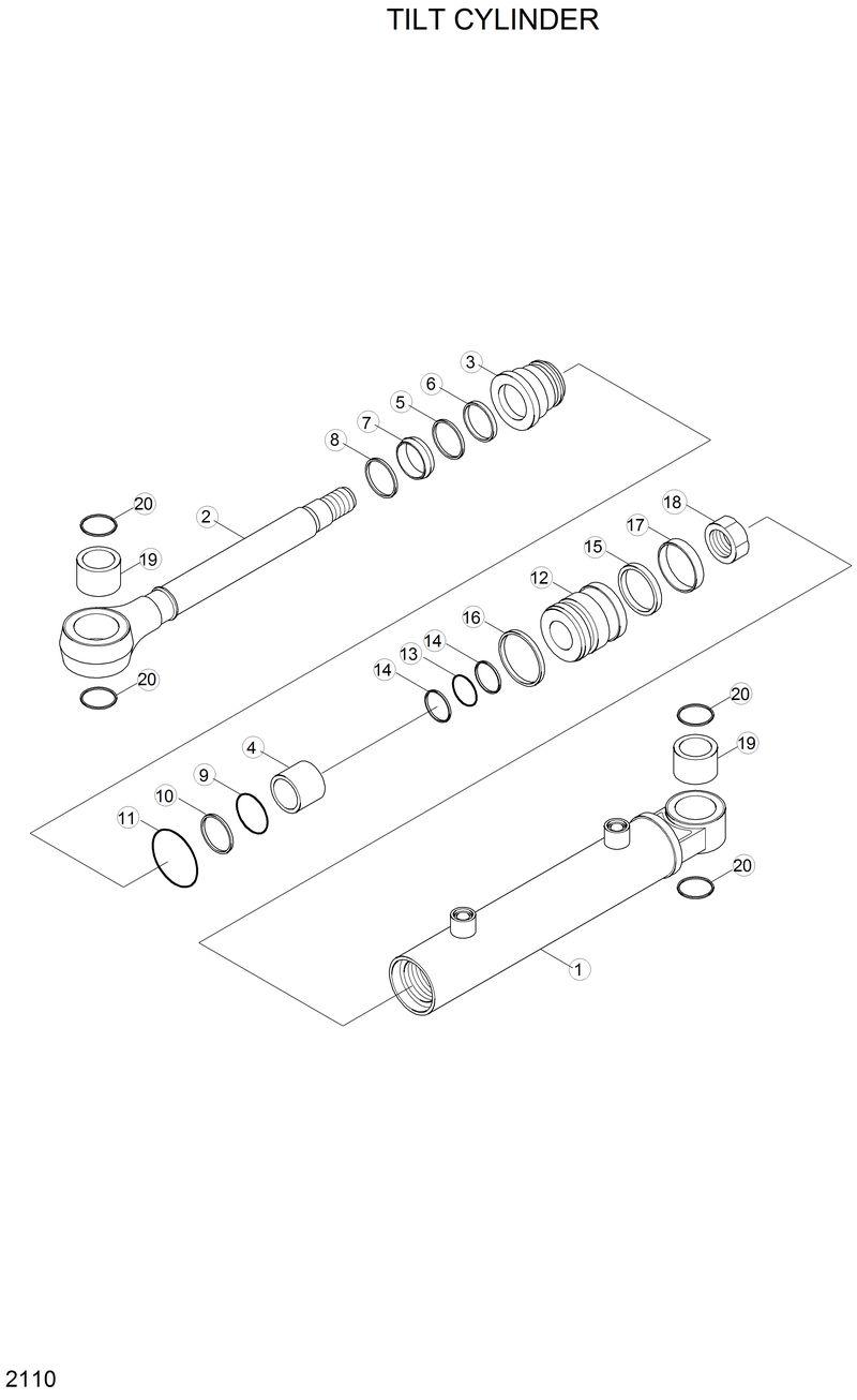 Схема запчастей Hyundai H80 - TILT CYLINDER 