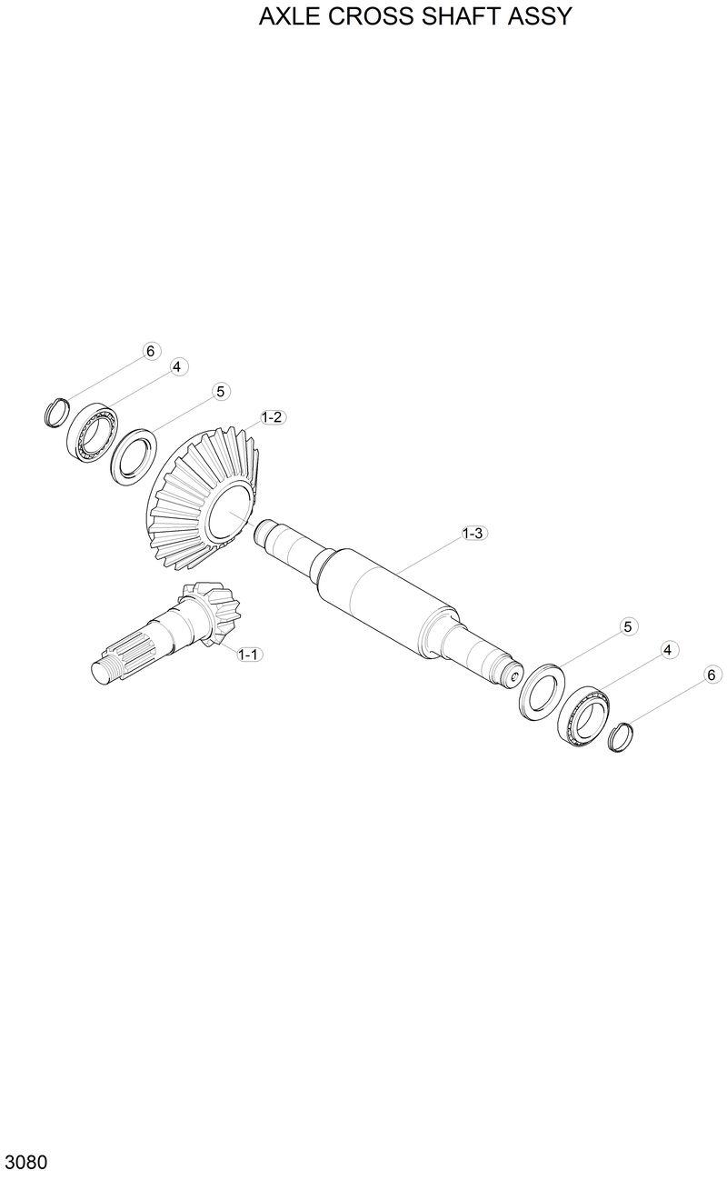 Схема запчастей Hyundai H80 - AXLE CROSS SHAFT ASSY 