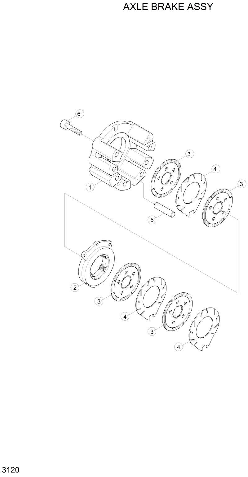 Схема запчастей Hyundai H80 - AXLE BRAKE ASSY 