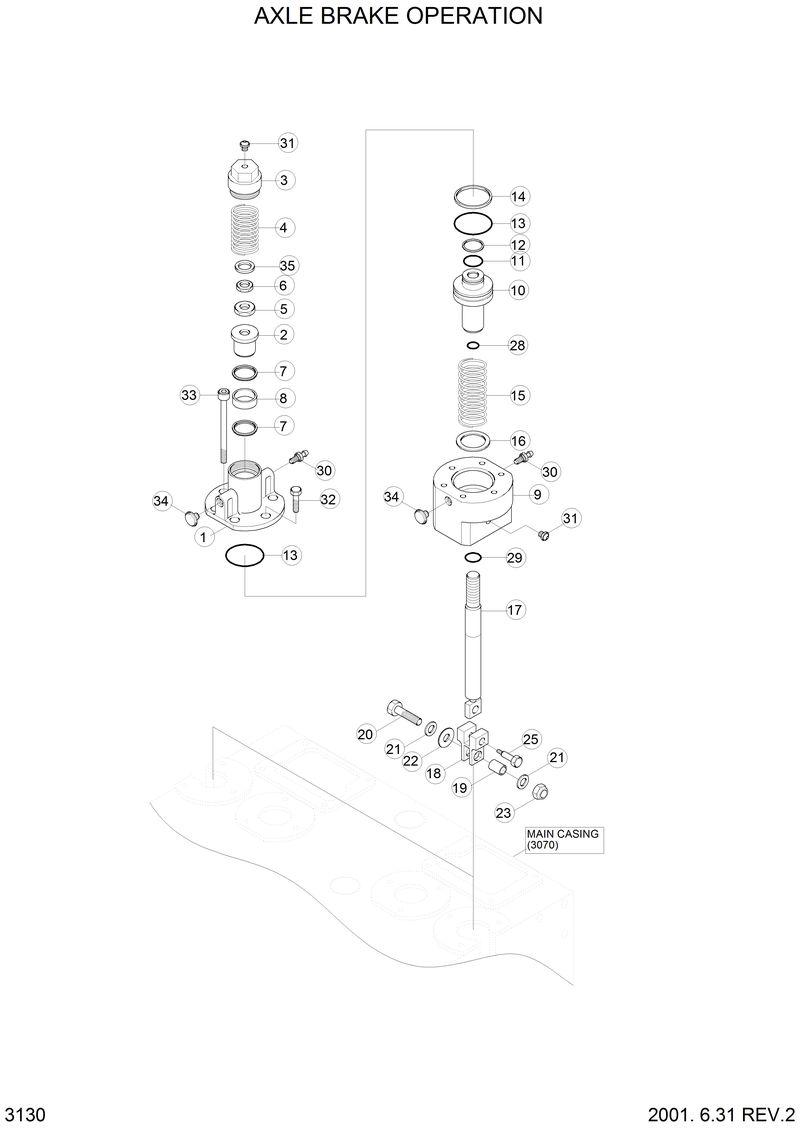 Схема запчастей Hyundai H80 - AXLE BRAKE OPERATION 