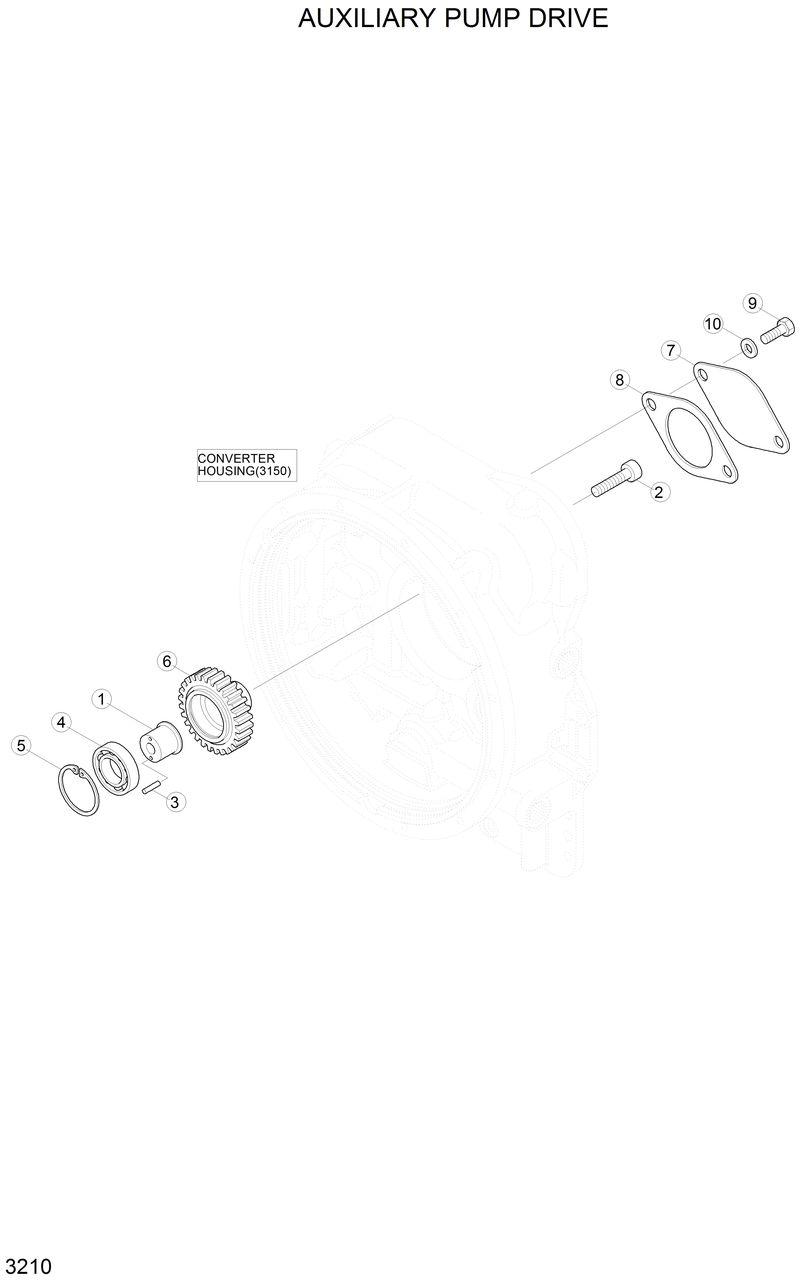 Схема запчастей Hyundai H80 - AUXILIARY PUMP DRIVE GROUP 