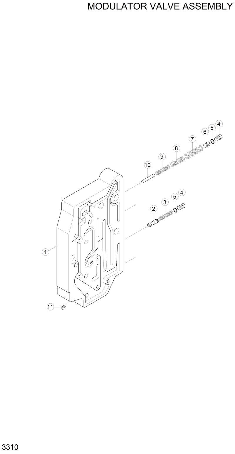 Схема запчастей Hyundai H80 - MODULATOR VALVE ASSEMBLY 