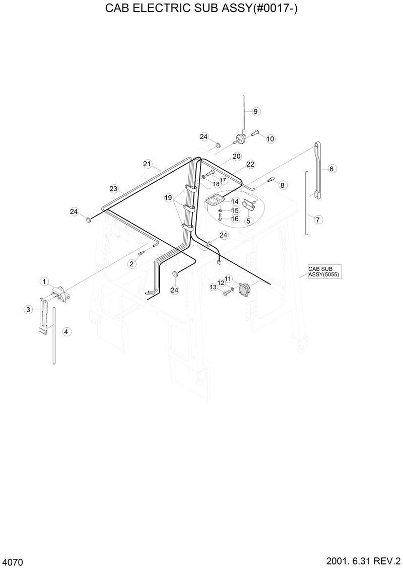 Схема запчастей Hyundai H80 - CAB ELECTRIC SUB ASSY(#0017-) 