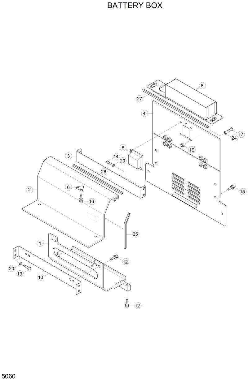 Схема запчастей Hyundai H80 - BATTERY BOX 