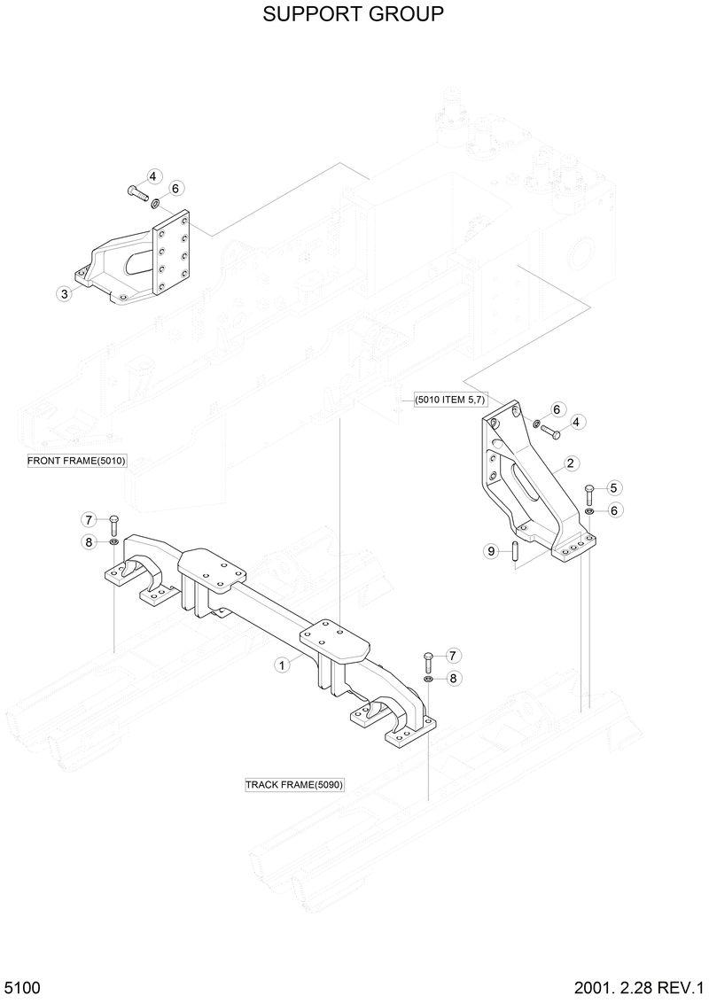 Схема запчастей Hyundai H80 - SUPPORT GROUP 