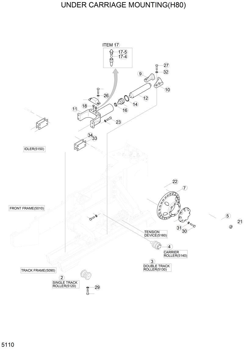 Схема запчастей Hyundai H80 - UNDER CARRIAGE MOUNTING 