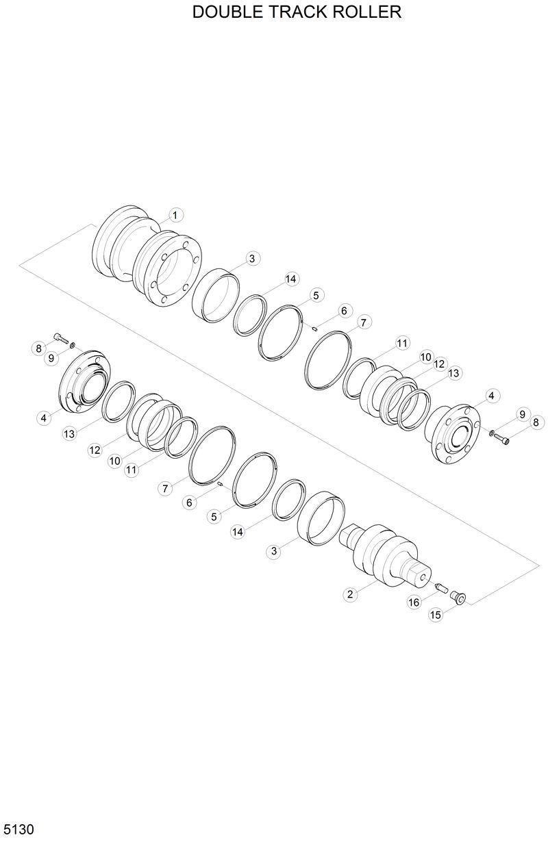 Схема запчастей Hyundai H80 - DOUBLE TRACK ROLLER 