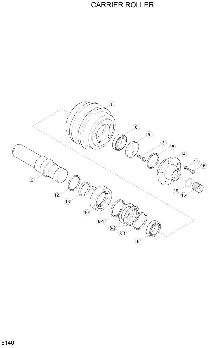 Схема запчастей Hyundai H80 - CARRIER ROLLER 