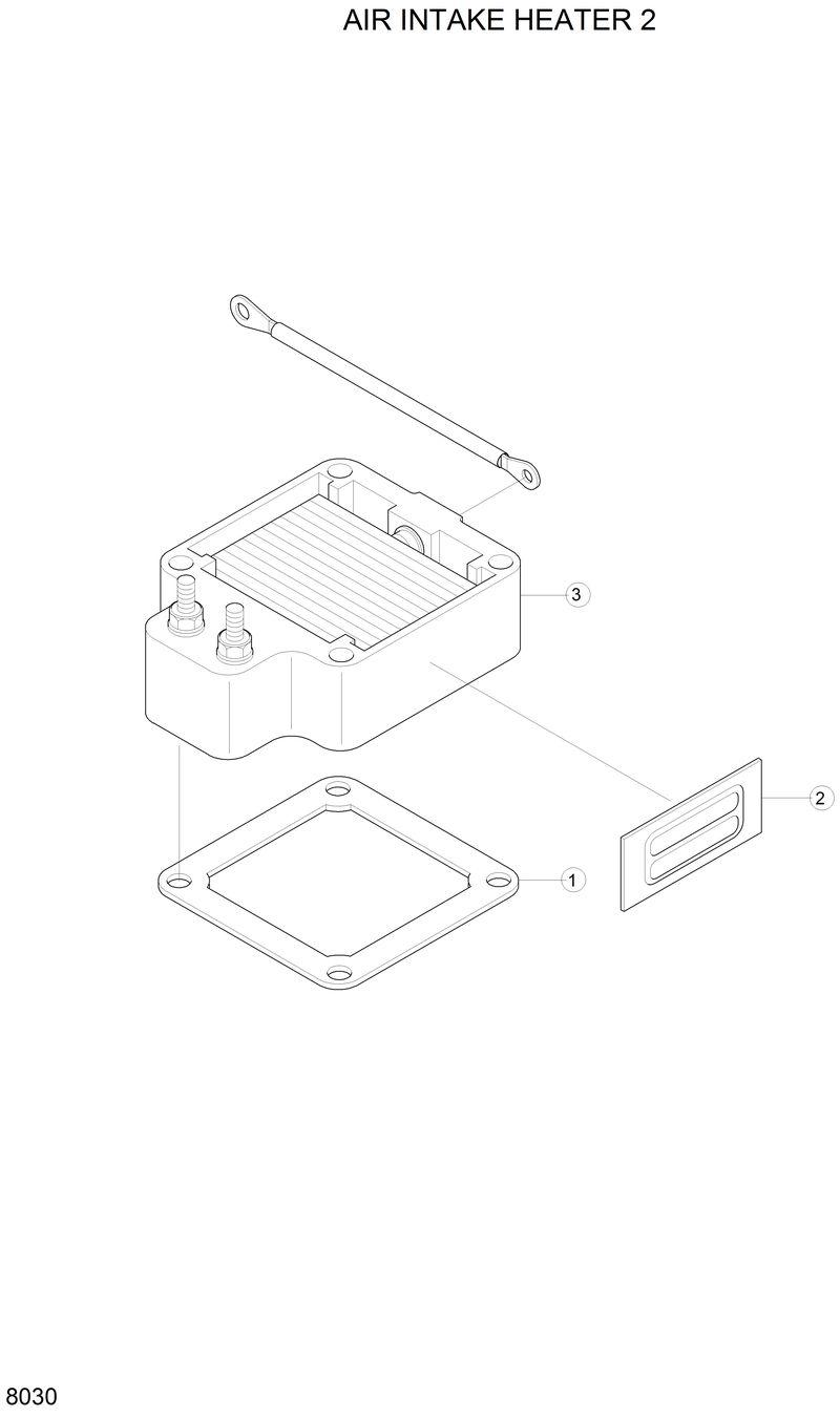 Схема запчастей Hyundai H80 - AIR INTAKE HEATER 2 