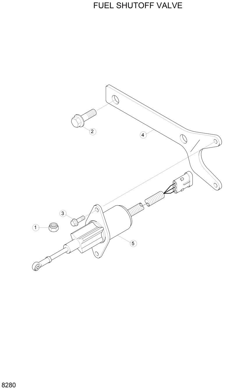 Схема запчастей Hyundai H80 - FUEL SHUTOFF VALVE 