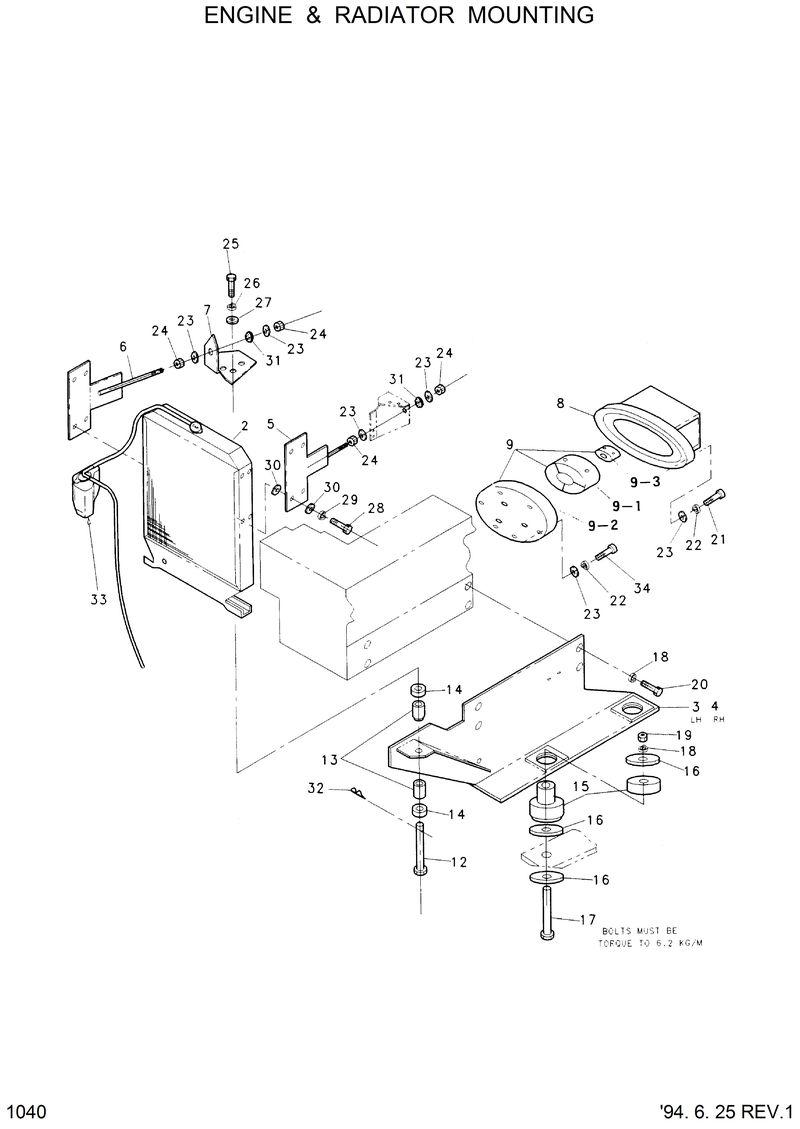 Схема запчастей Hyundai HSL600 - ENG. &amp; RADIATOR MOUNT. 