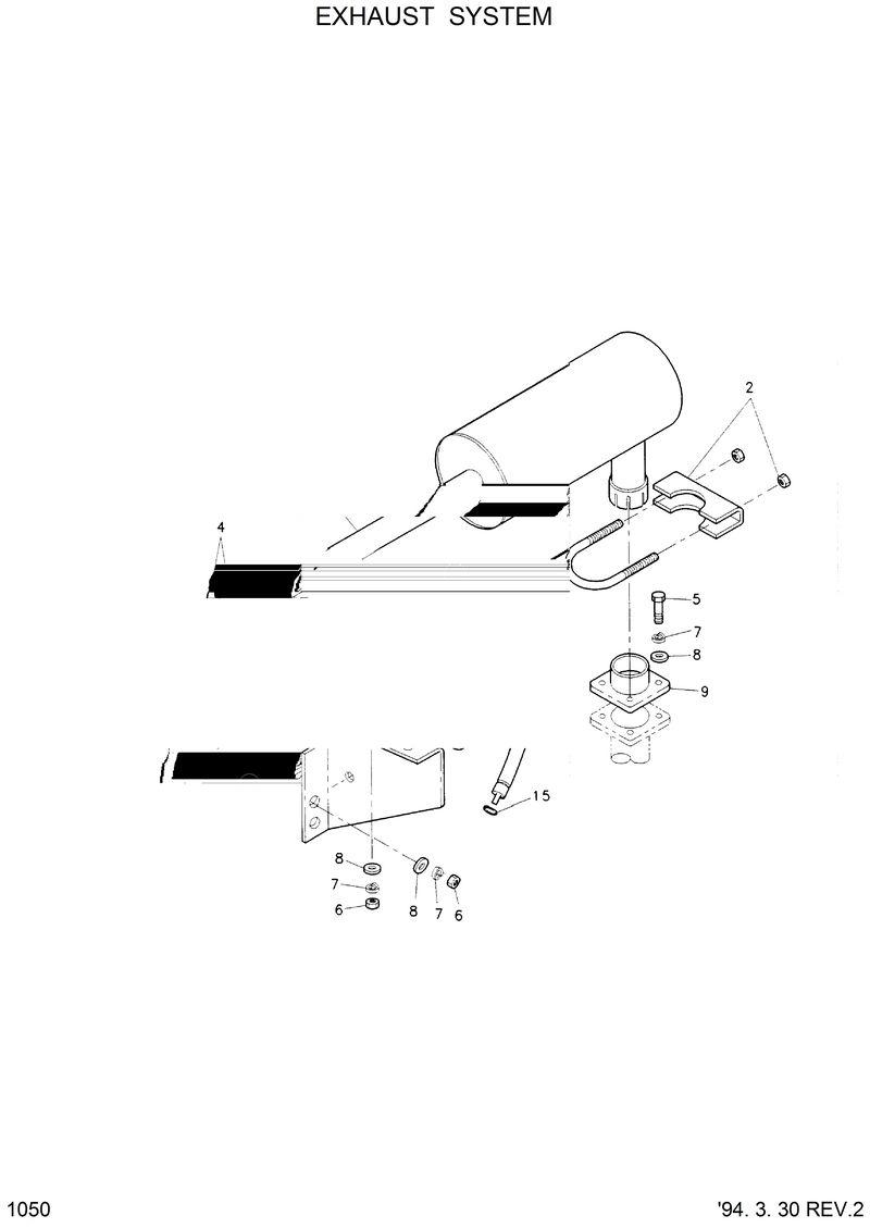 Схема запчастей Hyundai HSL600 - EXHAUST SYSTEM 