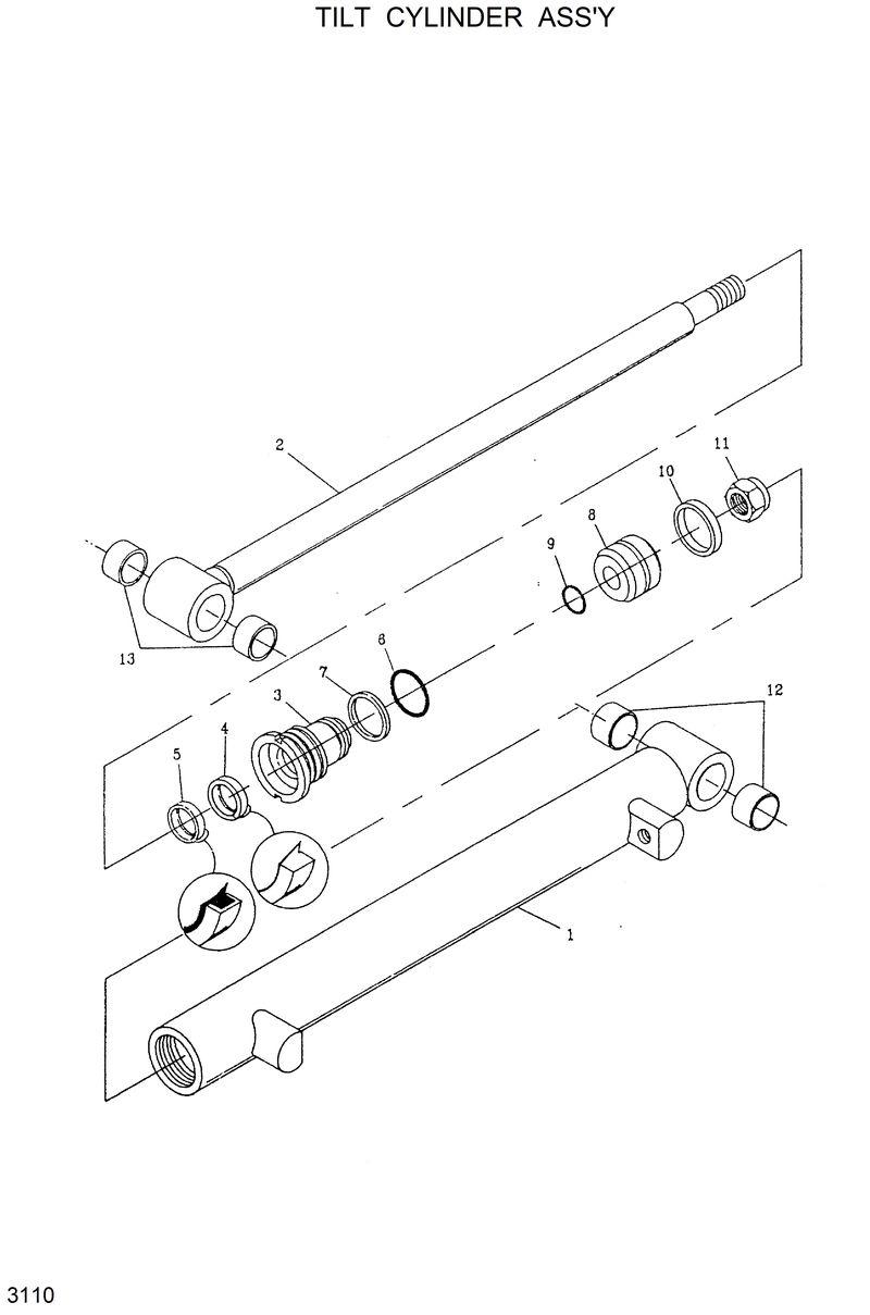 Схема запчастей Hyundai HSL600 - TILT CYLINDER ASSY 