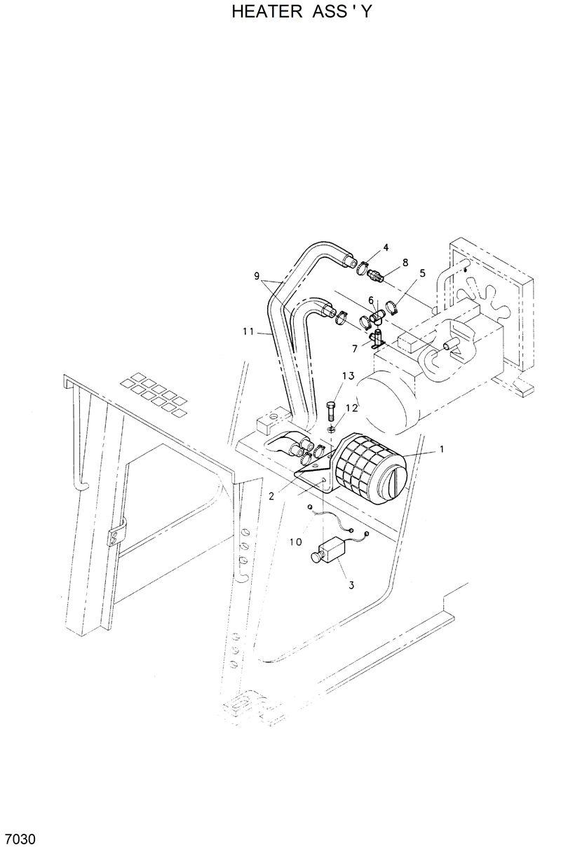 Схема запчастей Hyundai HSL600 - HEATER ASSY(OPTION) 