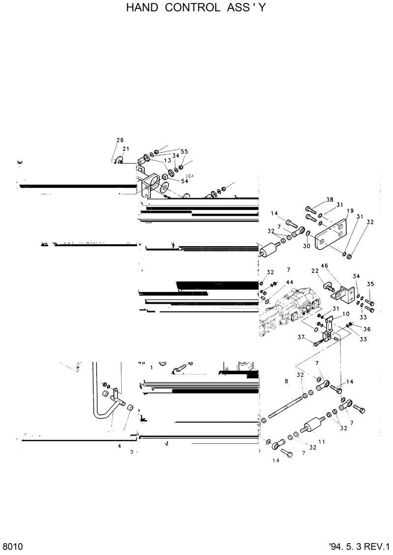 Схема запчастей Hyundai HSL600 - HAND CONTROL ASSY 