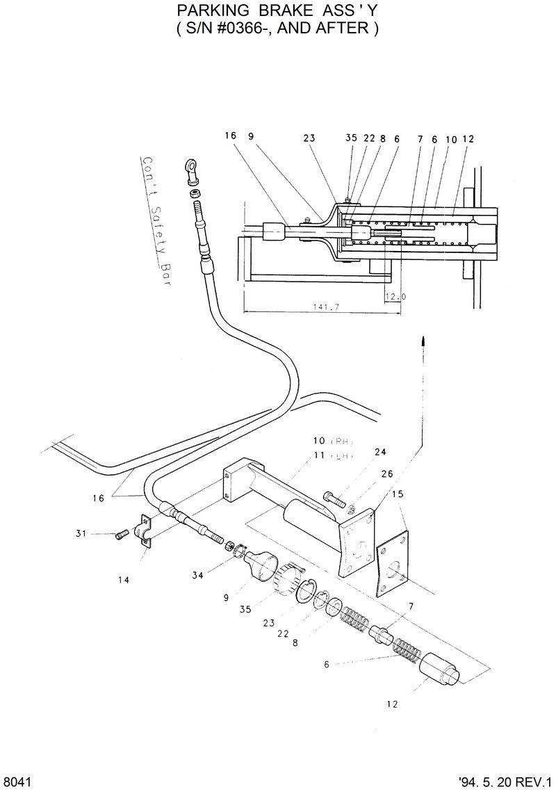 Схема запчастей Hyundai HSL600 - PARKING BRAKE ASSY 