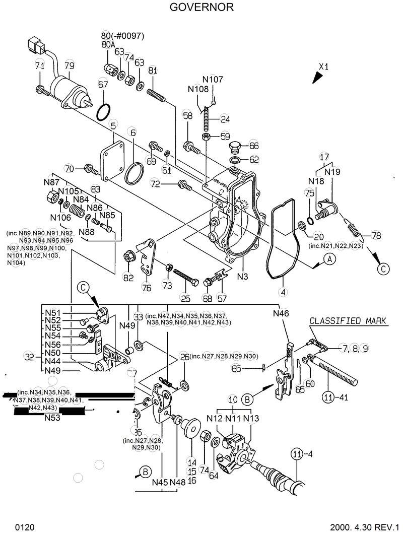 Схема запчастей Hyundai HSL610 - GOVERNOR 