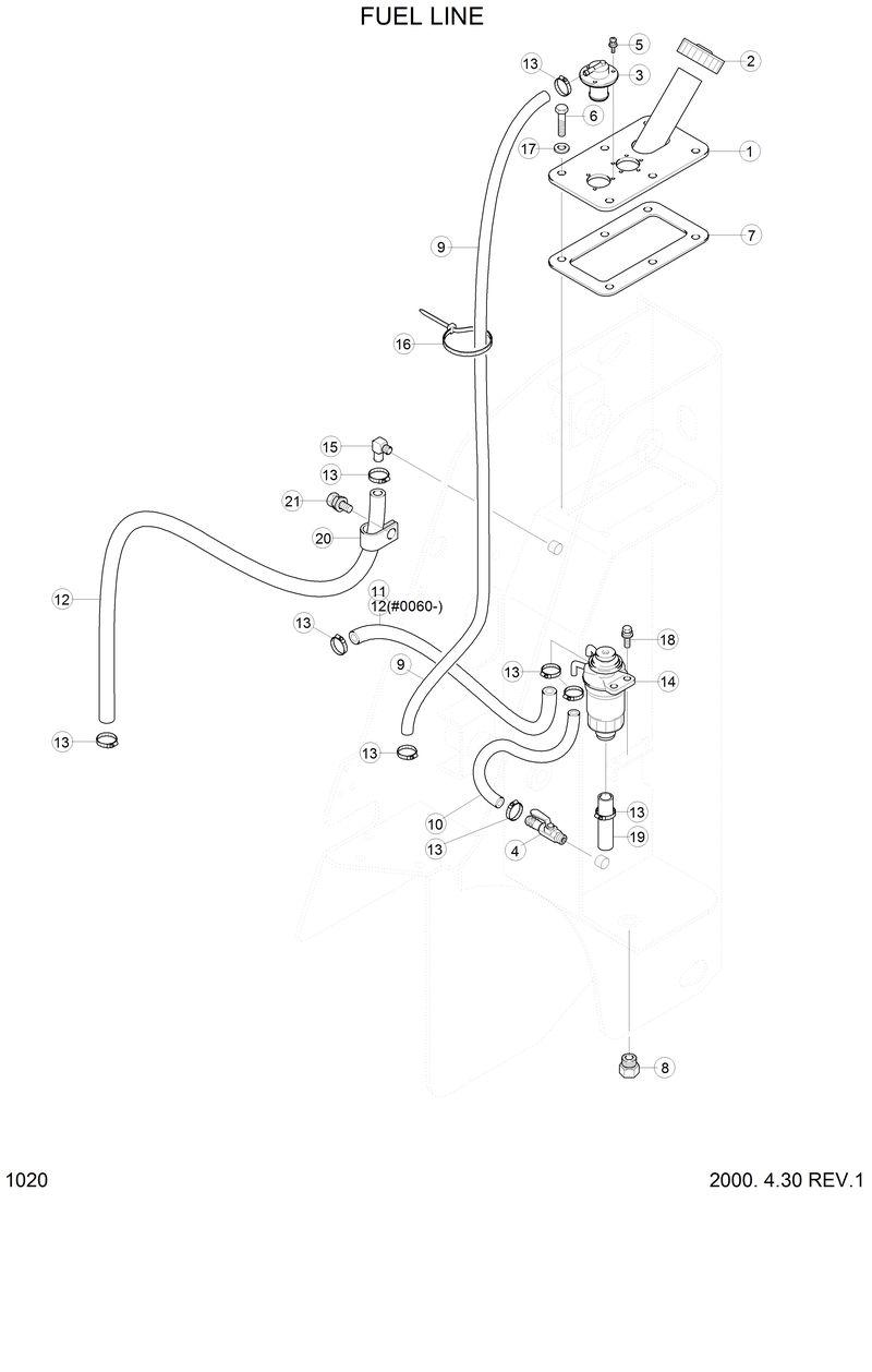 Схема запчастей Hyundai HSL610 - FUEL LINE 