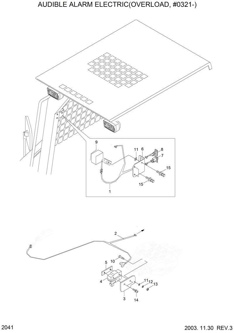 Схема запчастей Hyundai HSL610 - AUDIBLE ALARM ELECTRIC(OVERLOAD, #0321-) 
