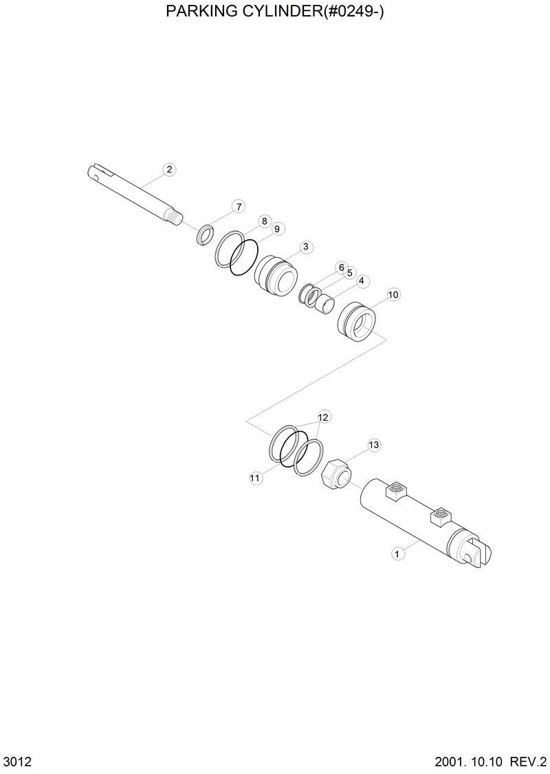 Схема запчастей Hyundai HSL610 - PARKING CYLINDER(#0249-) 