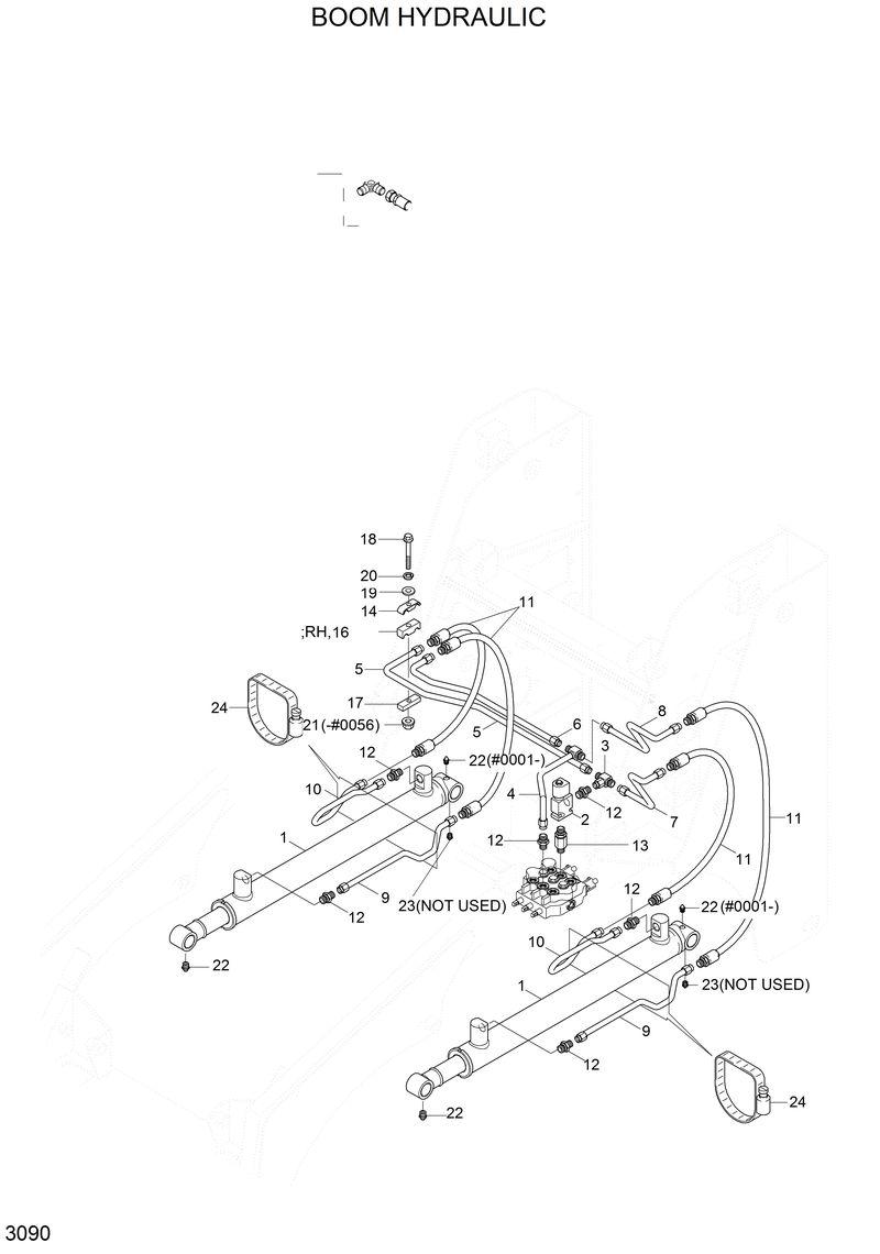 Схема запчастей Hyundai HSL610 - BOOM HYDRAULIC 