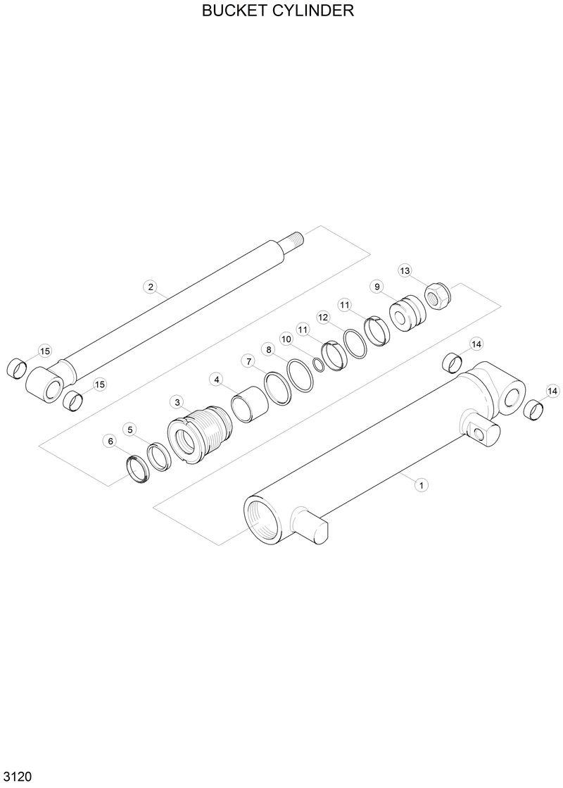 Схема запчастей Hyundai HSL610 - BUCKET CYLINDER 