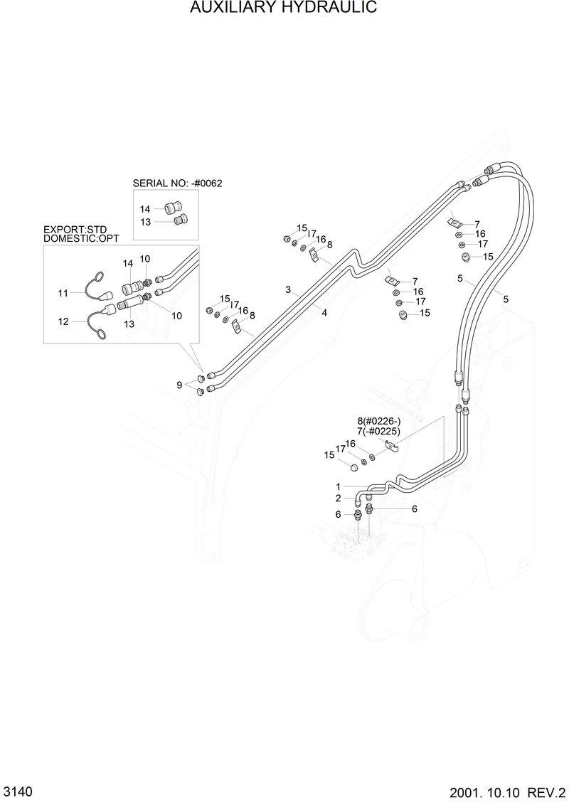 Схема запчастей Hyundai HSL610 - AUXILIARY HYDRAULIC 