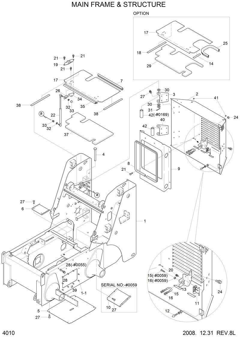 Схема запчастей Hyundai HSL610 - MAIN FRAME &amp; STRUCTURE 