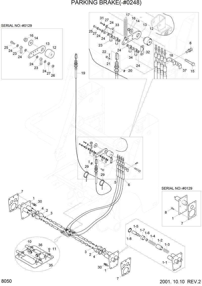 Схема запчастей Hyundai HSL610 - PARKING BRAKE(-#0248) 