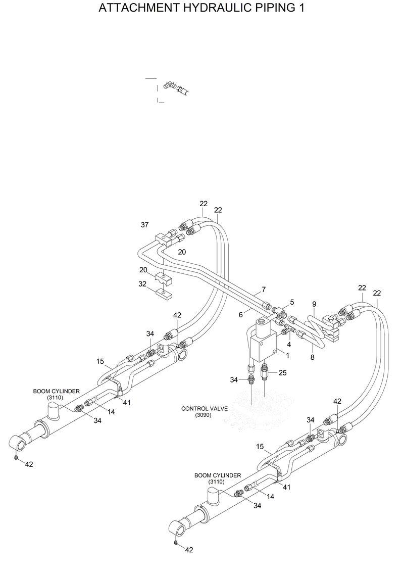 Схема запчастей Hyundai HSL810 - ATTACHMENT HYDRAULIC PIPING 1 