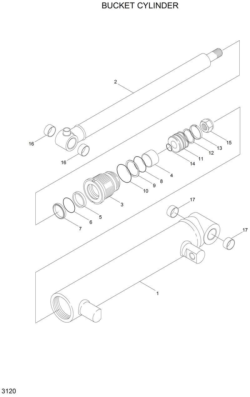 Схема запчастей Hyundai HSL810 - BUCKET CYLINDER 