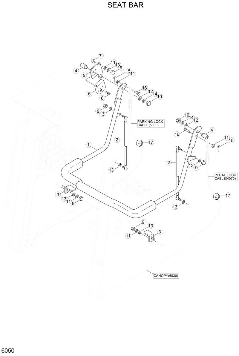 Схема запчастей Hyundai HSL810 - SEAT BAR 