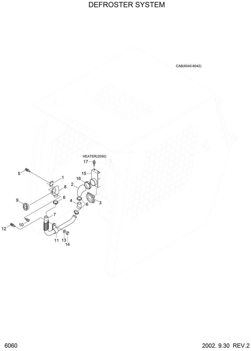 Схема запчастей Hyundai HSL810 - DEFROSTER SYSTEM 